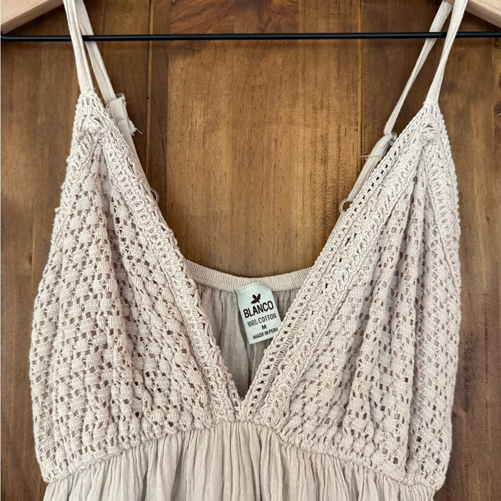 Blanco Beige Crochet Dress